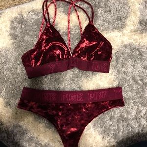 PINK maroon velvet set, NOWT